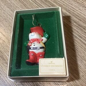 1982 Hallmark "Cowboy Snowman" Keepsake Ornament OX180-6‎ Vintage Christmas